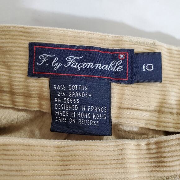 F. by Faconnable | Warm Tan Straight Leg Corduroy Trousers High Waist - Picture 5 of 7